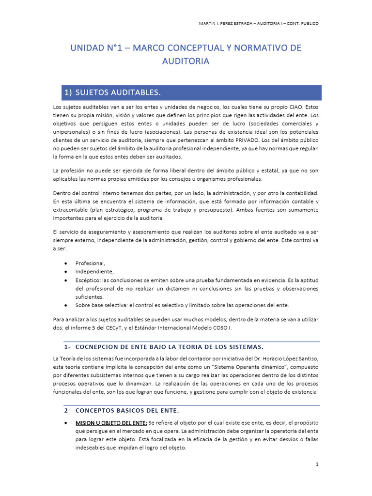 Unidad n1 - Marco Conceptual Del Servicio de Auditoria | PDF ...