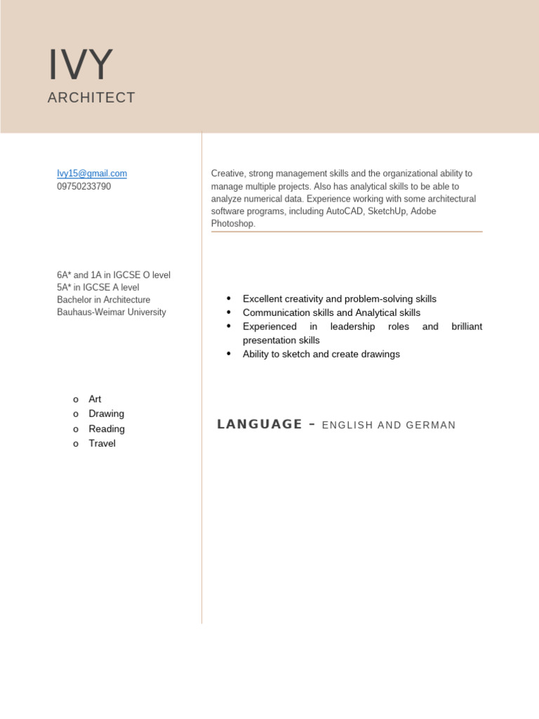 Architect: Contact Profile | PDF