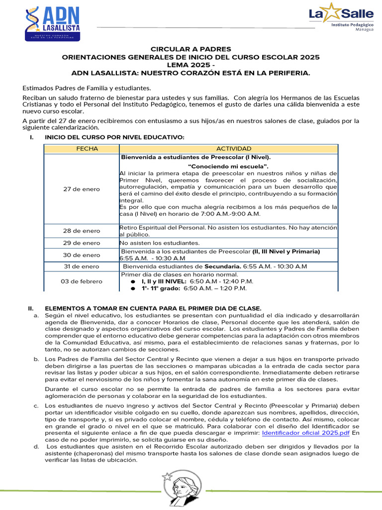 Orientaciones Inicio Curso Escolar 2025 | PDF | Educación de la primera ...