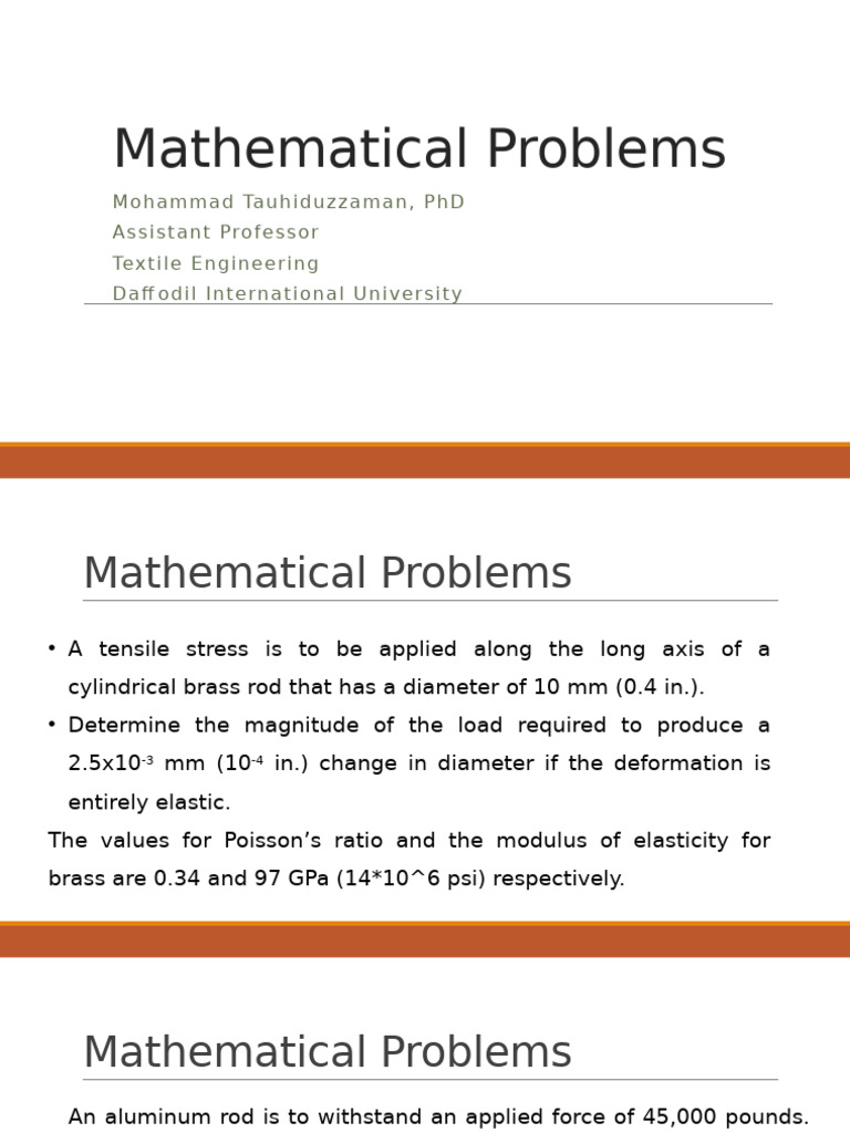 Mathematical Problems | PDF