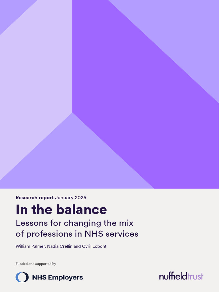 2025. In the balance: Lessons for changing the mix of professions in ...