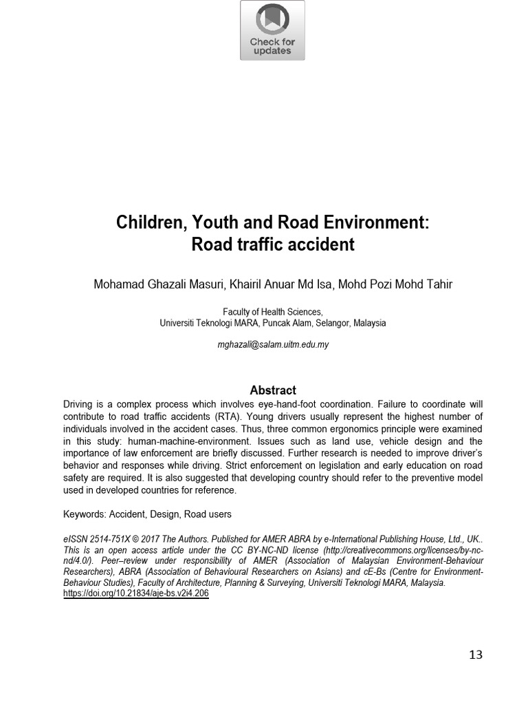 Road Traffic Accidents and Youth Safety | PDF | Traffic Collision ...