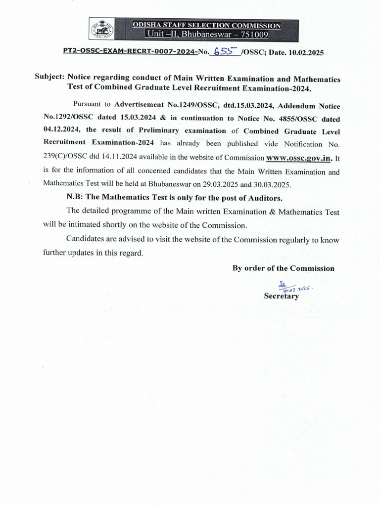 CGL 24 Notice | PDF