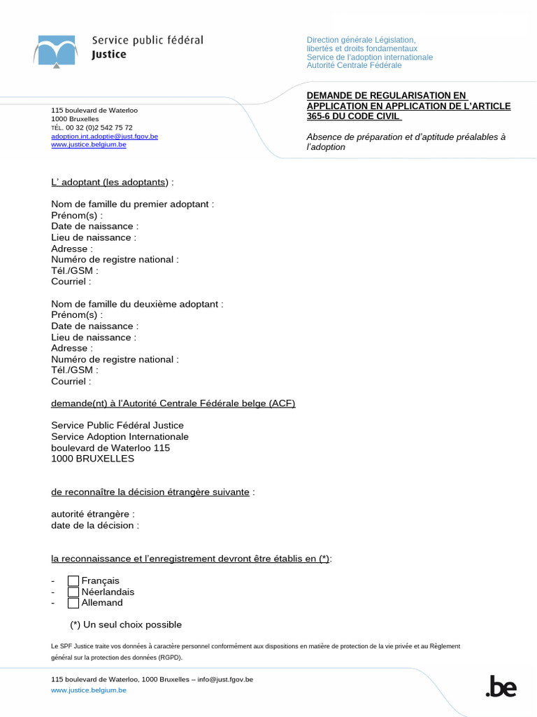 Demande de Regularisation | PDF | Certificat de naissance | Justice