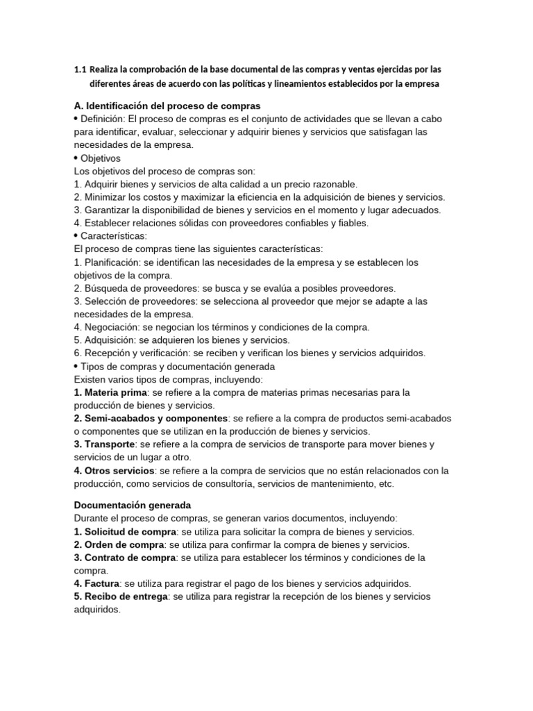 Proceso de Compras y Ventas Eficiente | PDF | Business | Calidad ...
