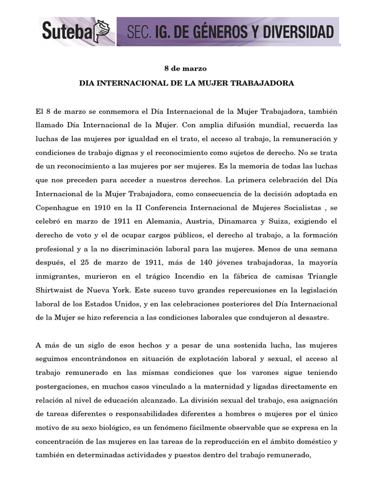 Material para Trabajar Da Internacional de La Mujer Trabajadora 77453 ...