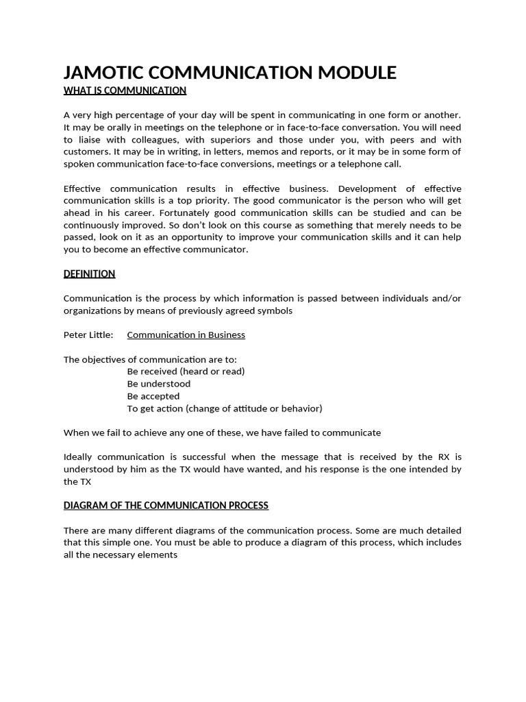 Communication Module Eph | PDF | Memorandum | Communication