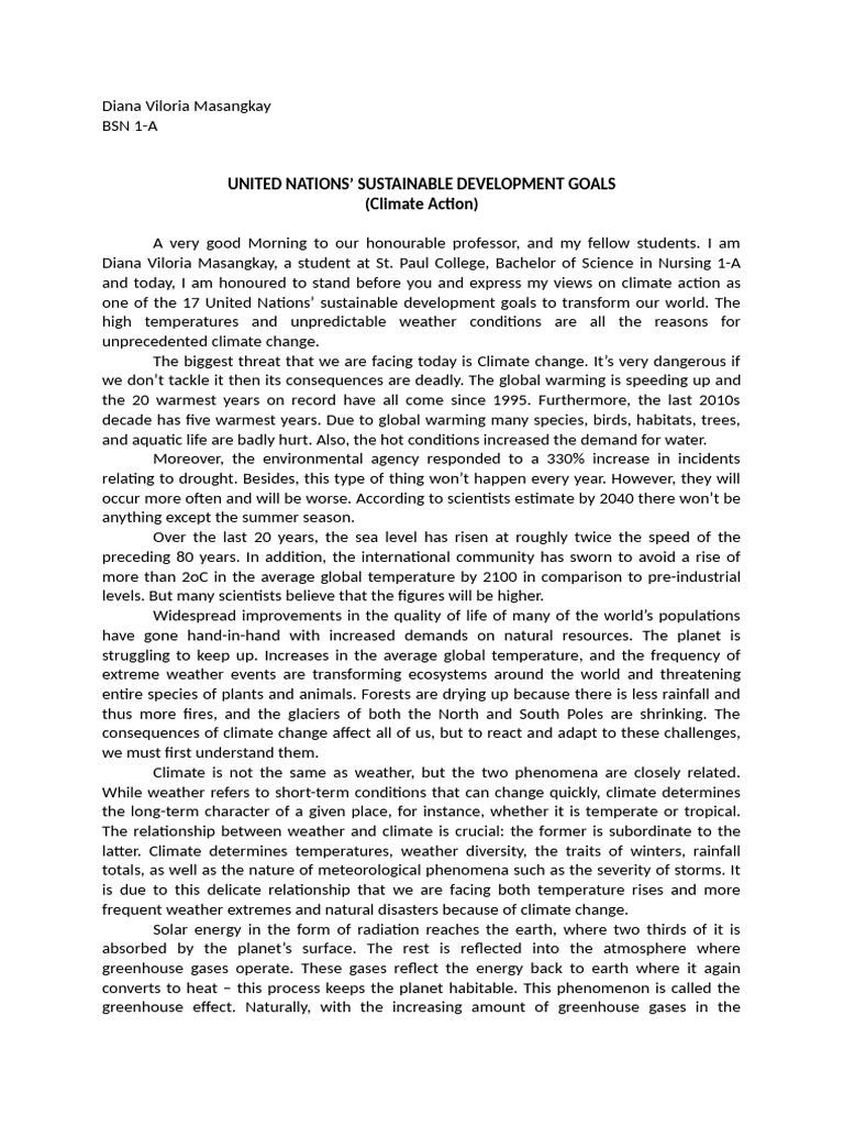 Climate Action and Sustainable Development | PDF | Greenhouse Effect ...