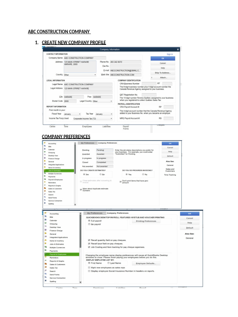ABC Construction Company Profile Setup | PDF