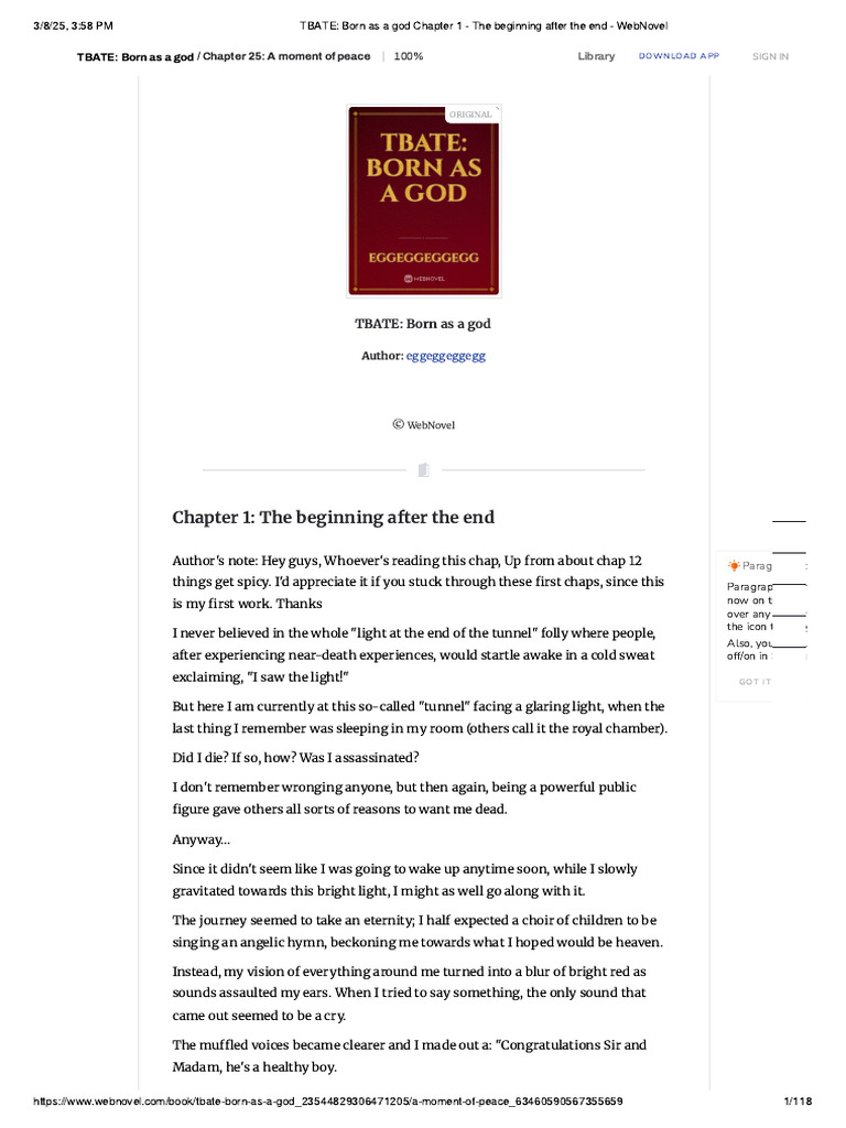 TBATE - Born As A God Chapter 1 - The Beginning After The End ...