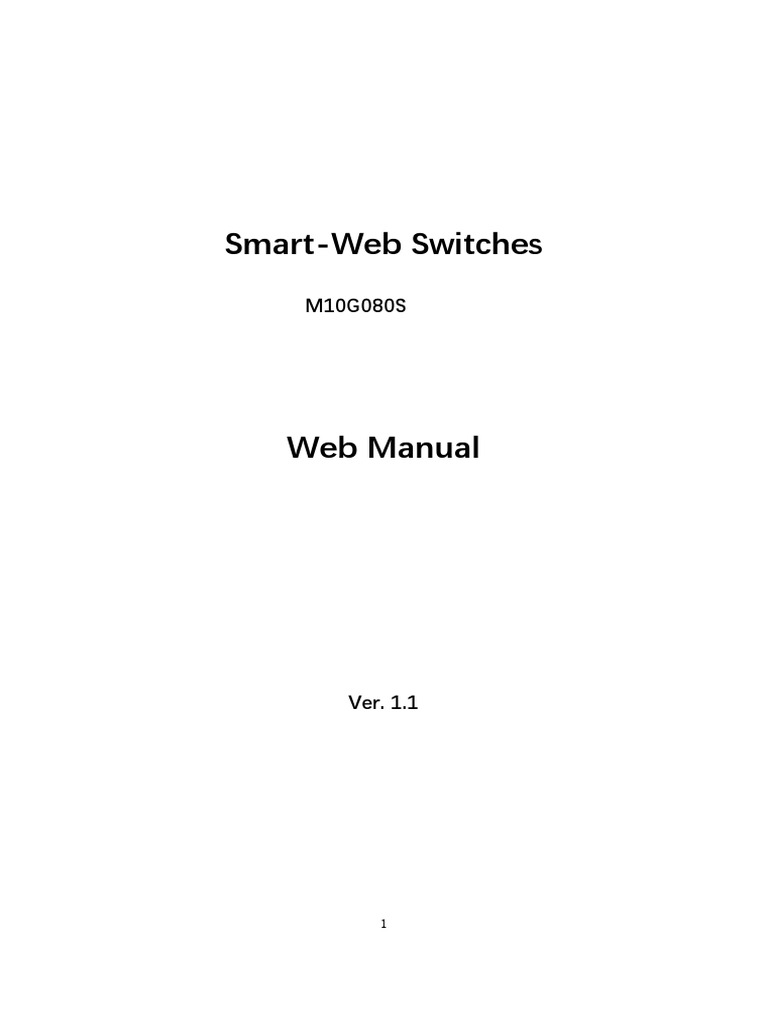 Smart-Web Switches User Manual | PDF | Network Switch | Computer Network
