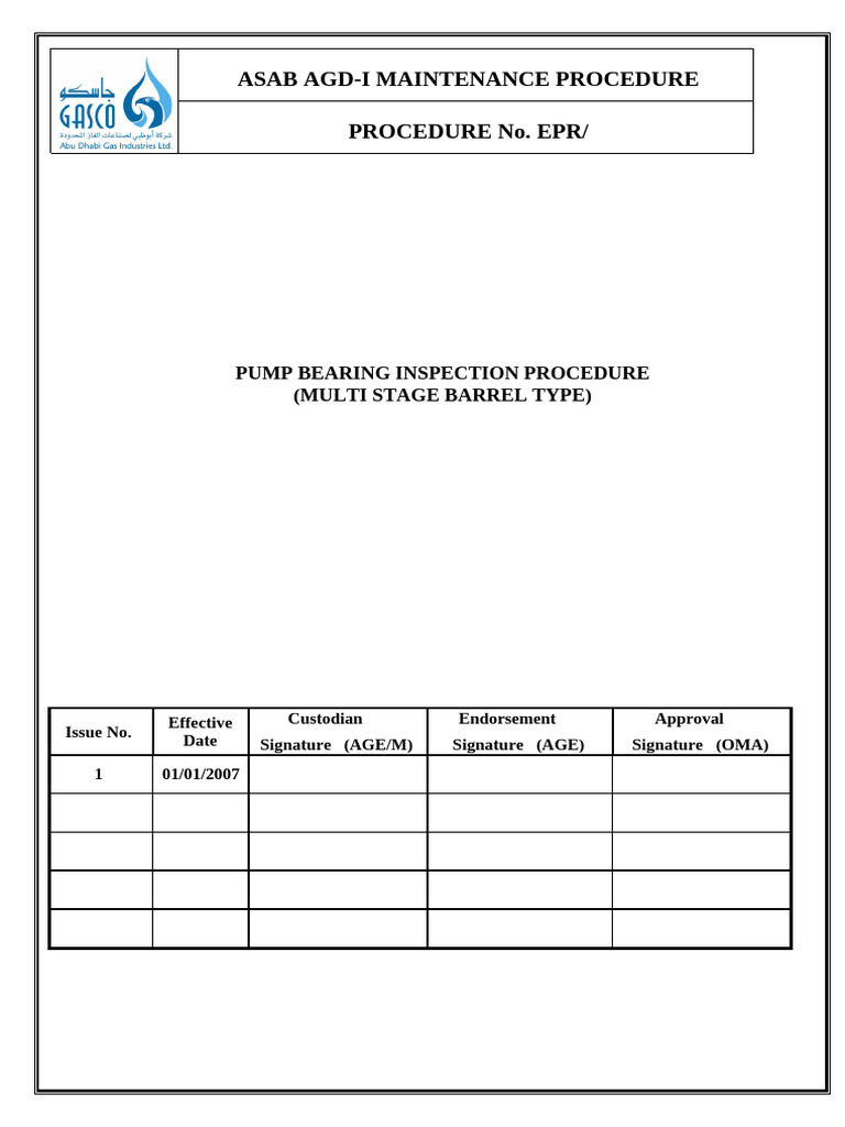 Multistage Barrel Pump Inspection Guide | PDF | Bearing (Mechanical ...