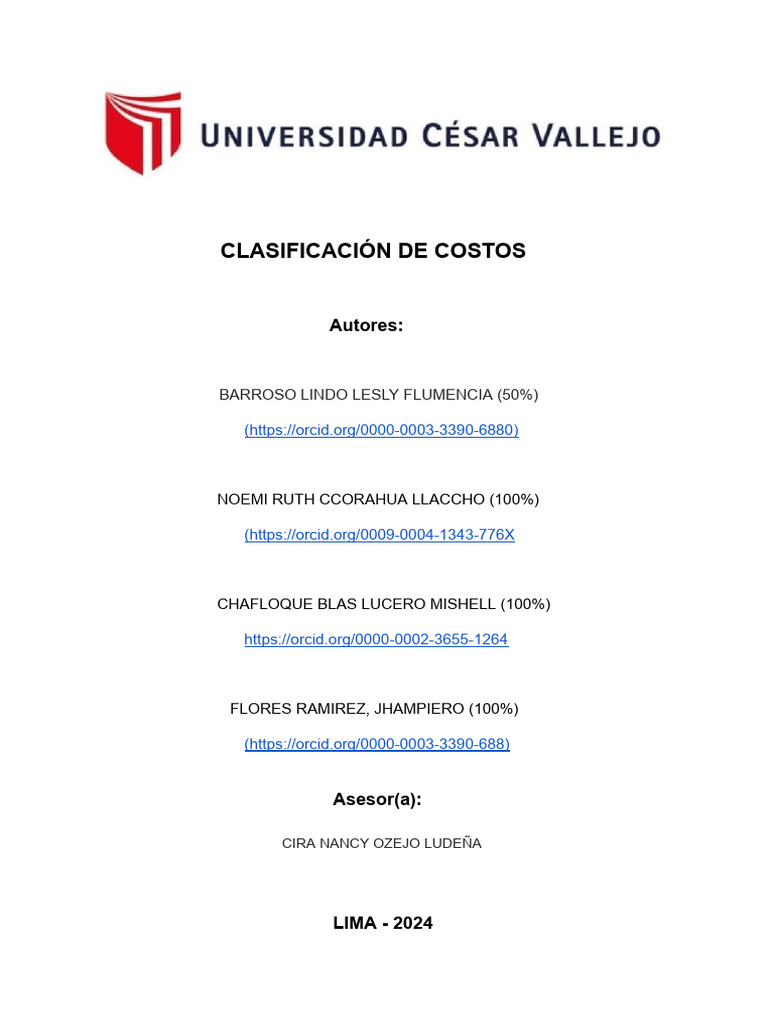 Clasificación y Análisis de Costos Empresariales | PDF | Costo ...