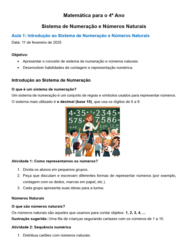 Matemática: Números Naturais para 4º Ano | PDF | Números | Número natural