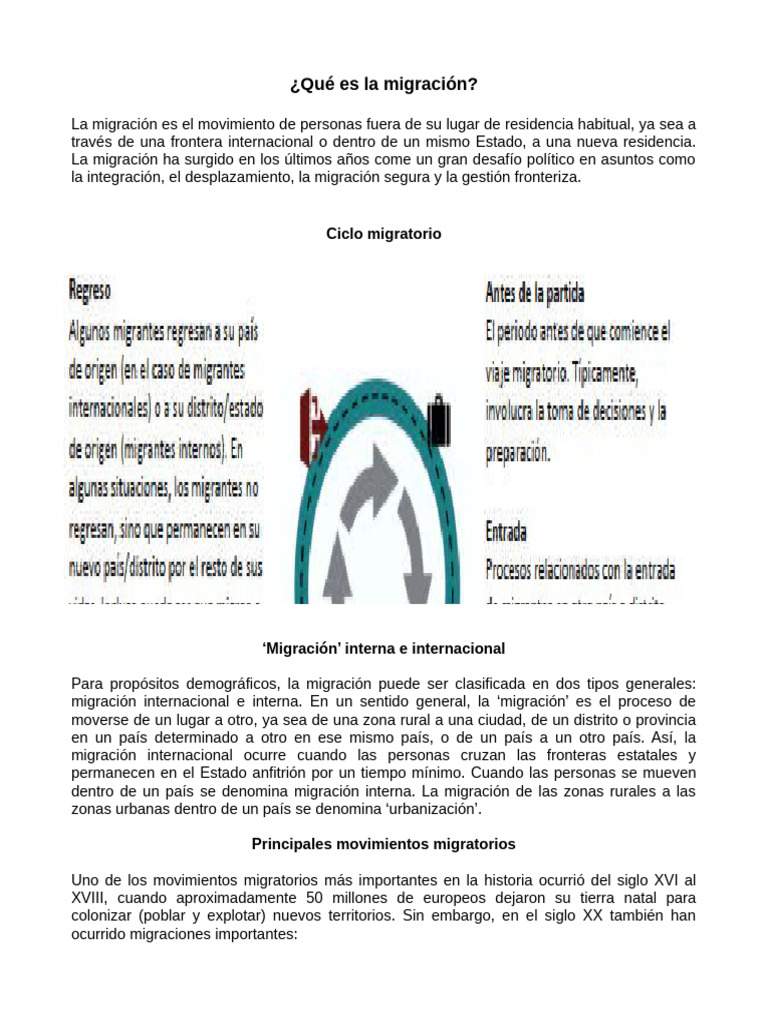 Tipos y causas de migración global | PDF | Migración humana | Refugiado