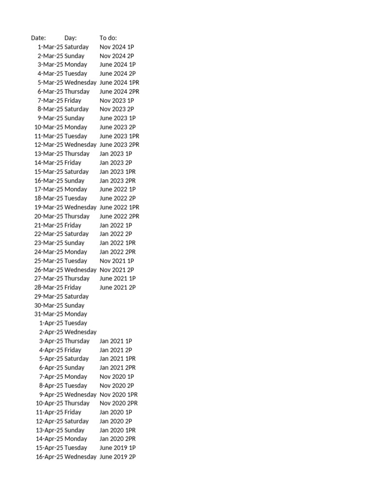 January 2021 Schedule Overview | PDF