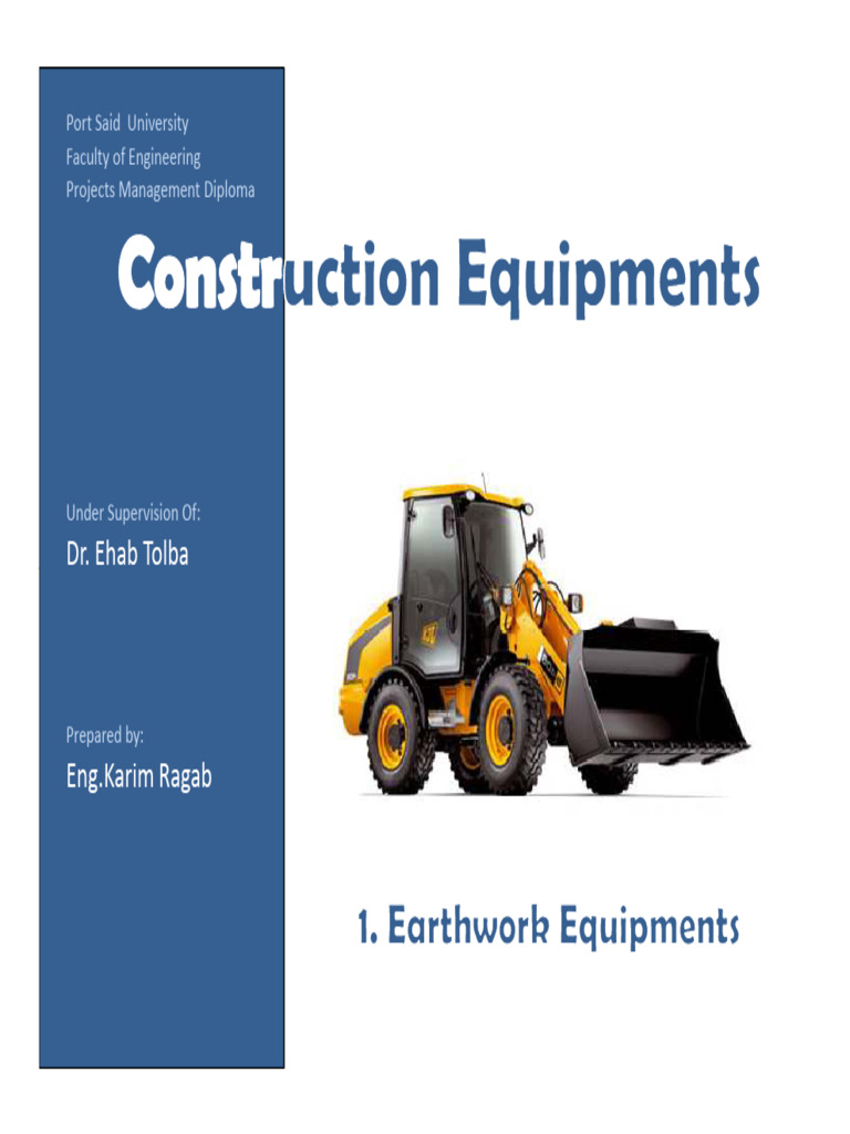 Construction Equipment Lec 1 Pdf Loader Equipment Truck