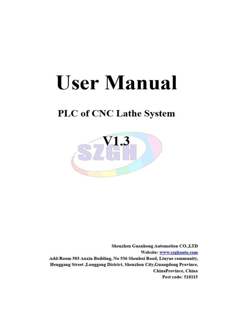 CNC Lathe PLC User Manual V1.3 | PDF | Programmable Logic Controller ...