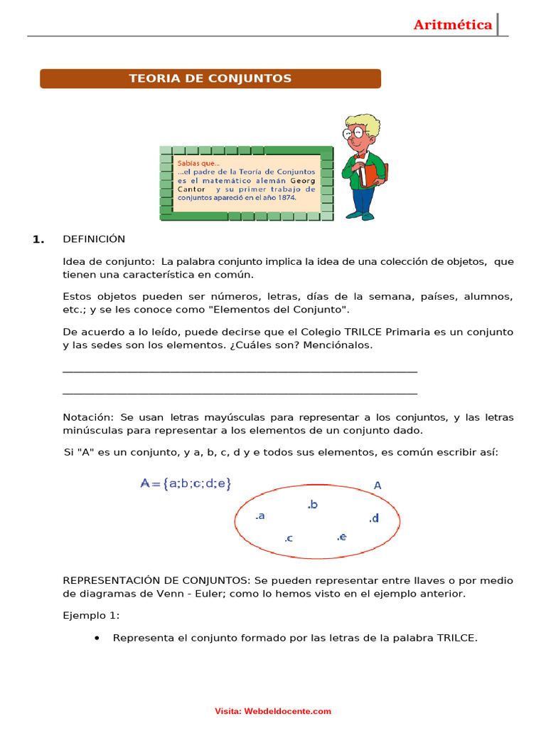 Ejercicios de Conjuntos para Tercer Grado | PDF | Matemáticas