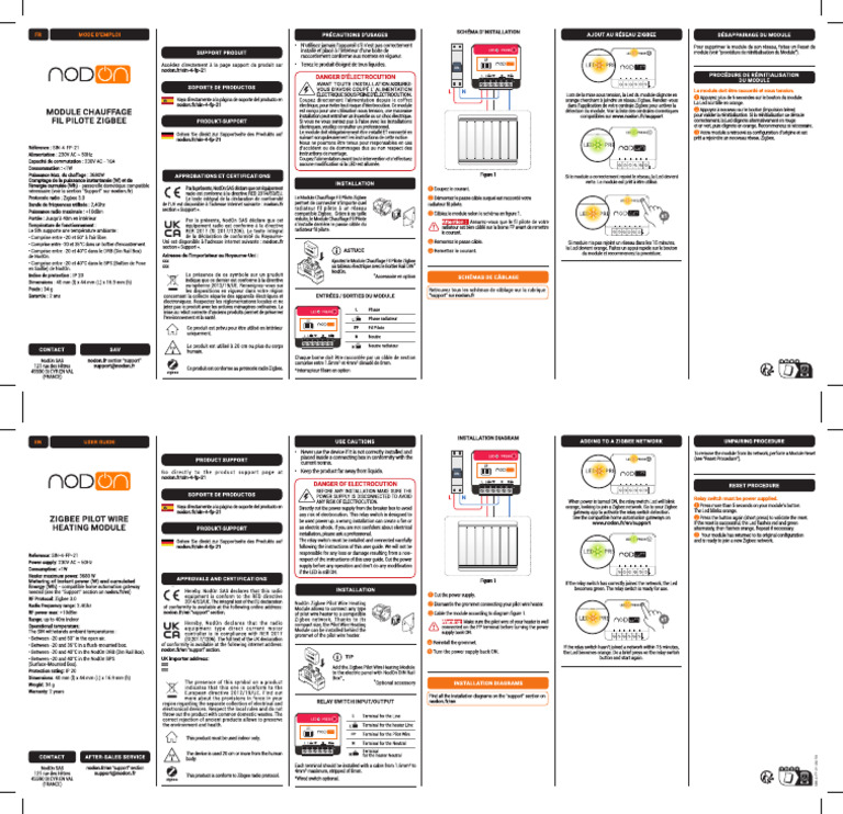 Manuel Utilisateur Module Fil Pilote Nodon | PDF