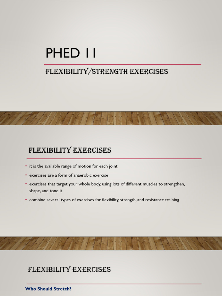 Flexibility and Strength Exercises | PDF | Flexibility (Anatomy ...