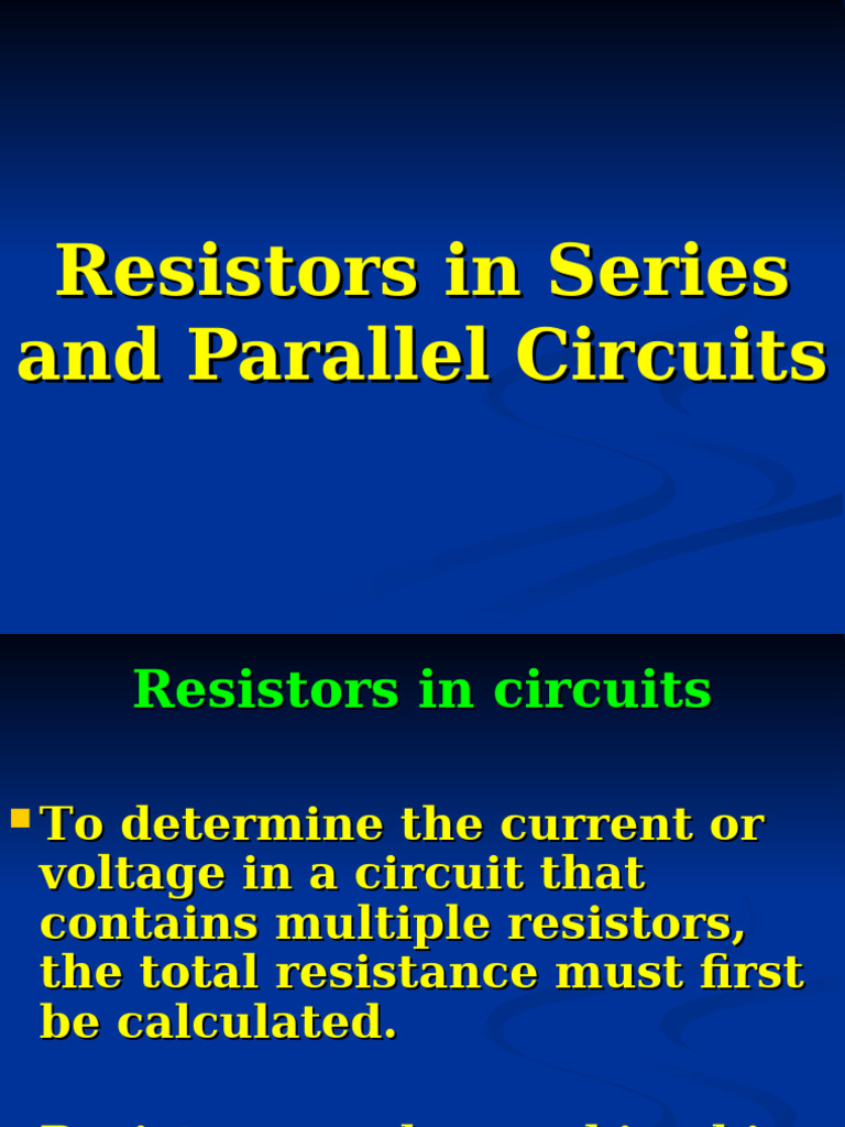 Resistors in Series and Parallel Circuit | PDF