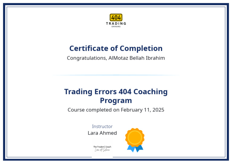Trading Errors 404 Coaching Program - Certificate | PDF