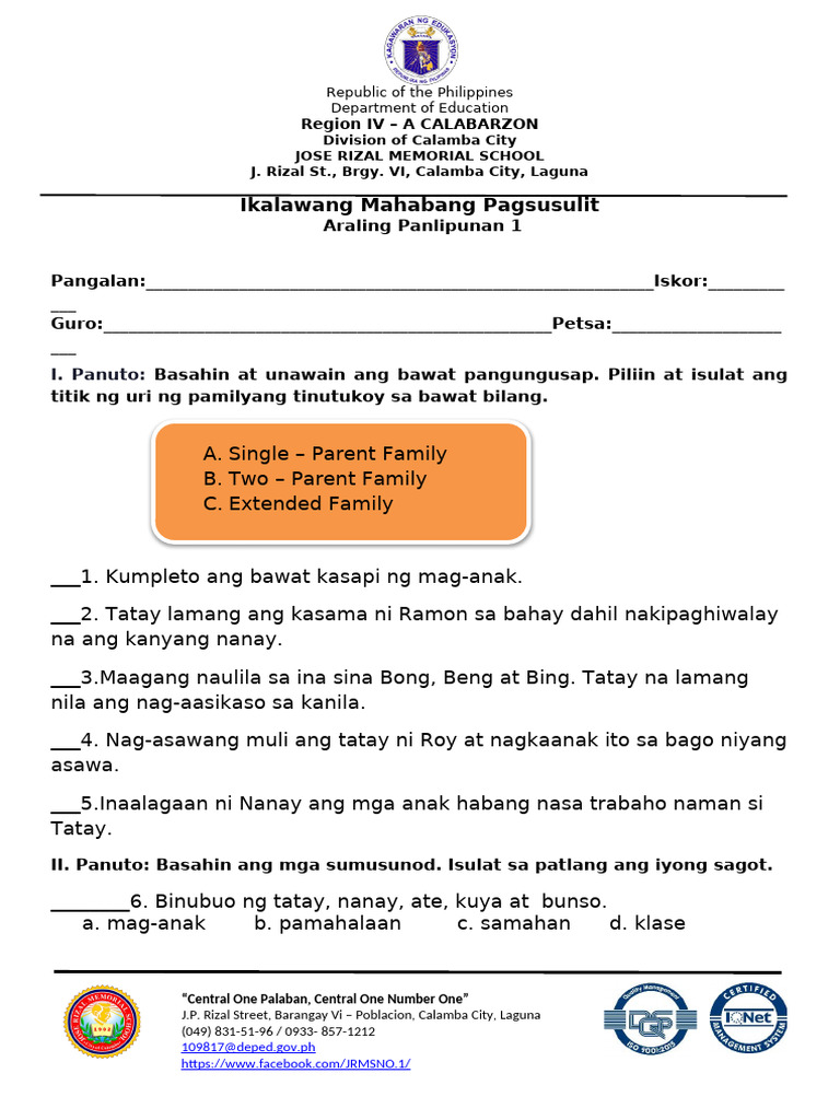 AP-IKALAWANG-MAHABANG-PAGSUSULIT With TOS-sy-2023-2024 | PDF