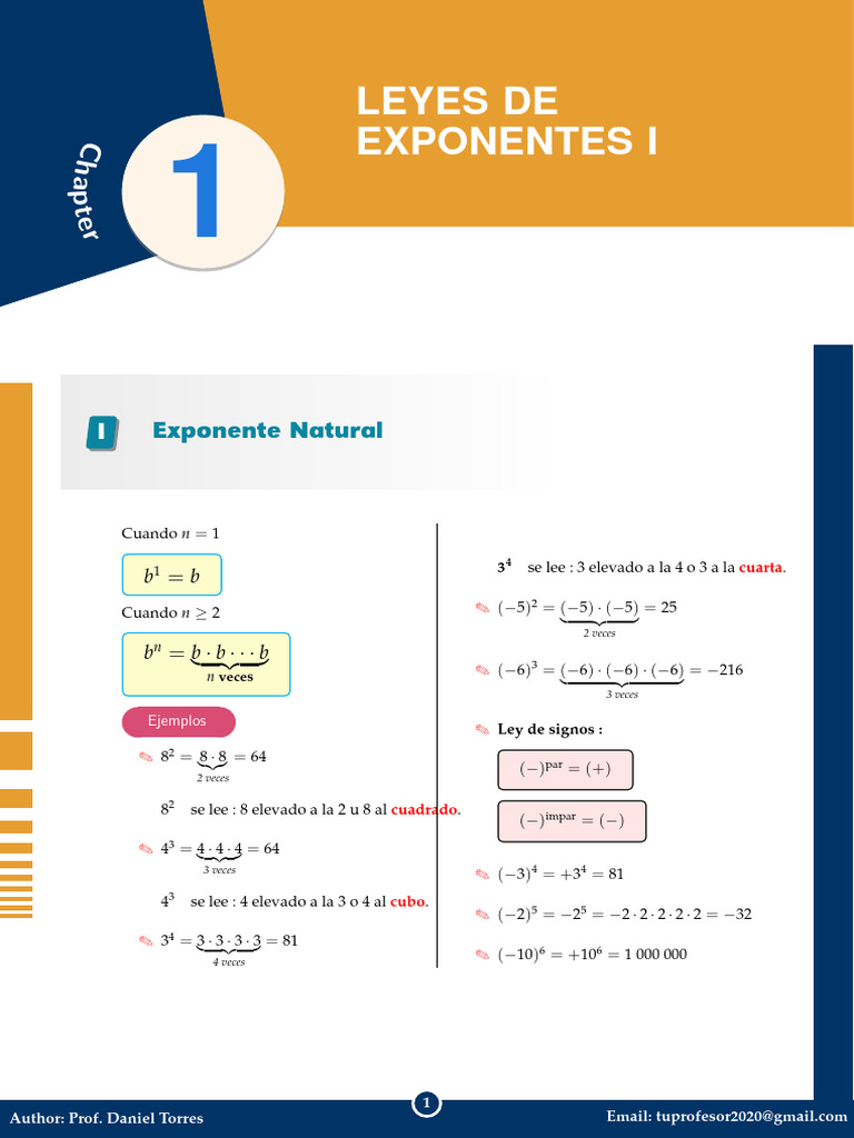 Leyes de Exponentes: Guía Completa | PDF