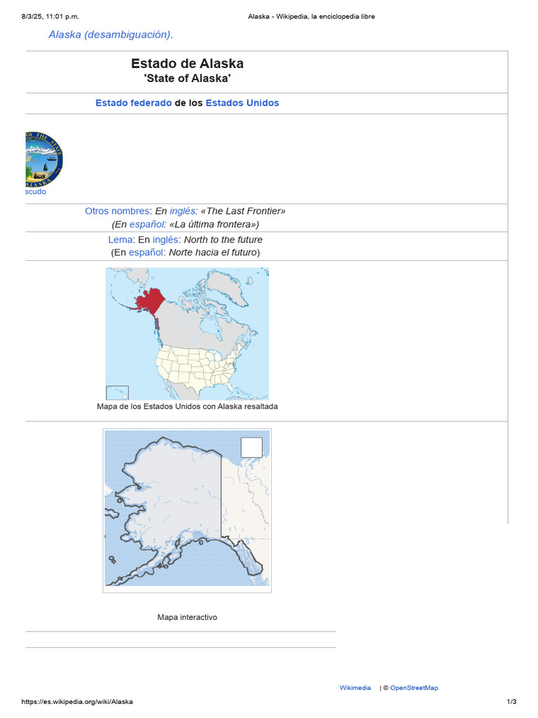 Datos clave sobre el estado de Alaska | PDF | Alaska