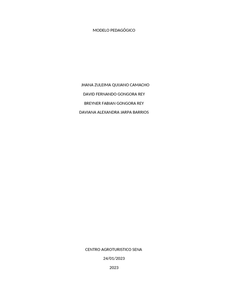Modelo Pedagógico de Formación Profesional SENA | PDF | Aprendizaje ...
