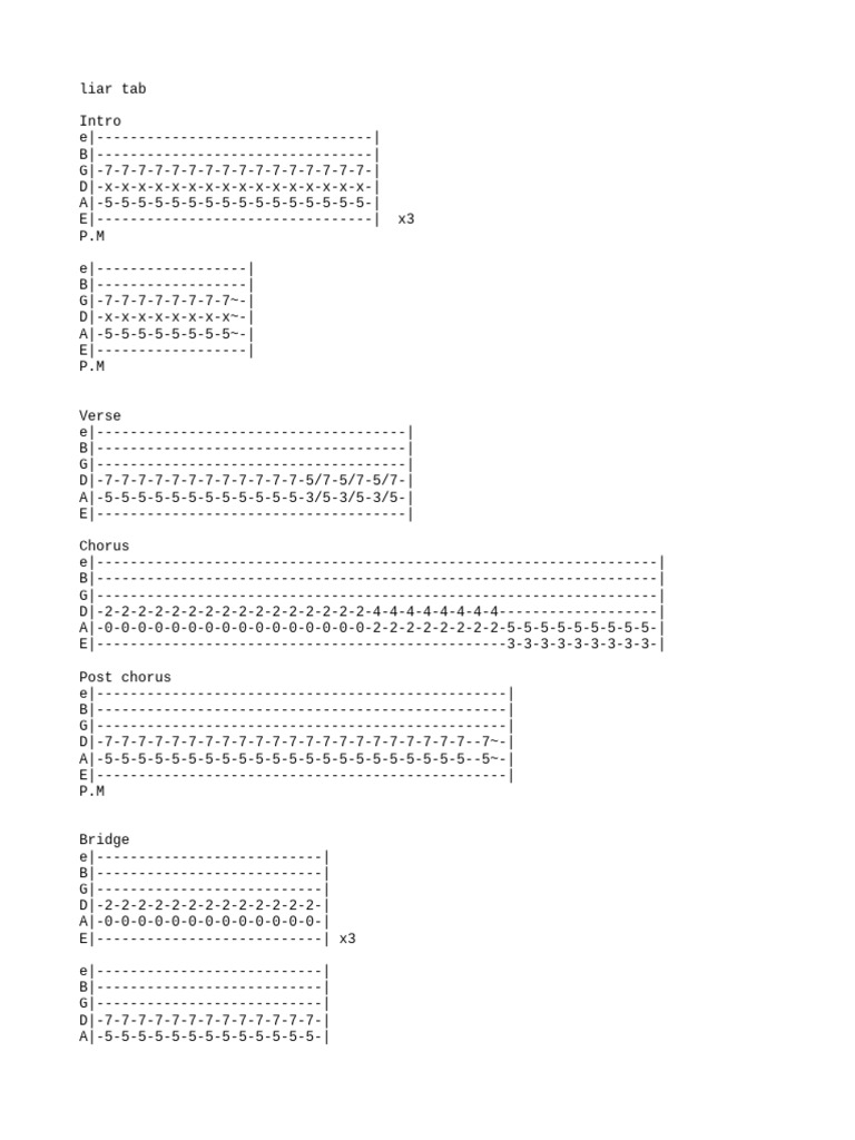 Liar Tab | PDF
