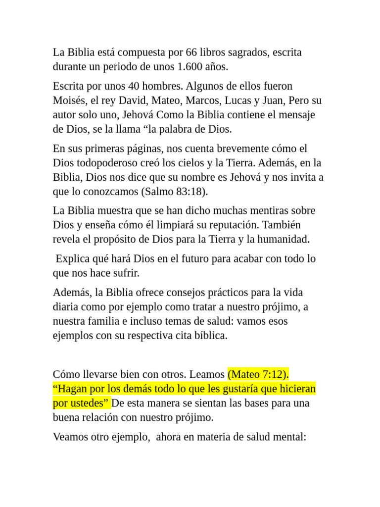 La Biblia Está Compuesta Por 66 Libros Sagrados Pdf