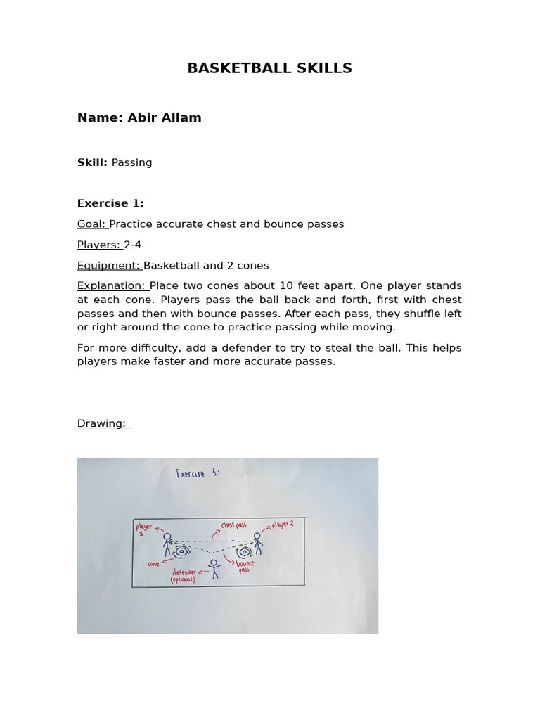 Basketball Passing Skills Assignment | PDF