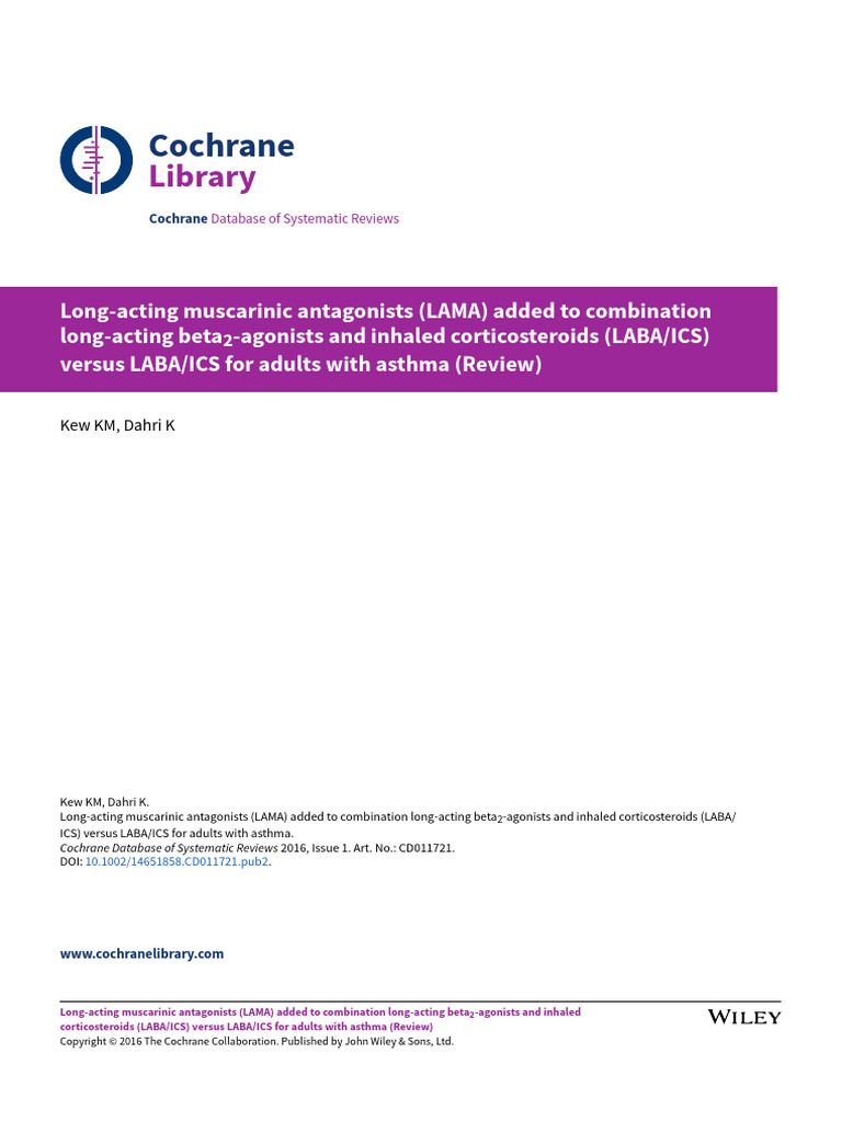 COCHRANE - Long-acting muscarinic antagonists (LAMA) added to ...