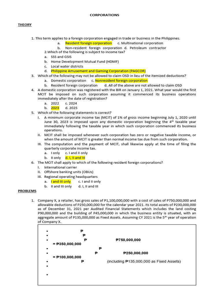 MCIT and RCIT Computation Guide | PDF | Income Tax | Tax Deduction