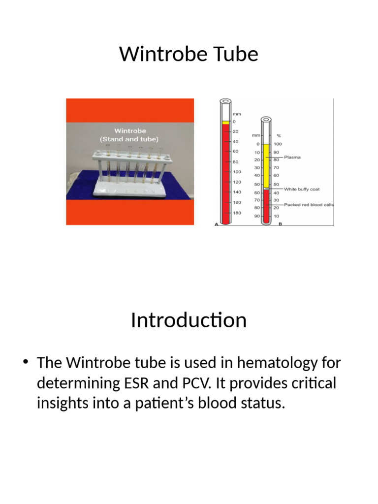 Wintrobe Tube: ESR and PCV Measurement | PDF