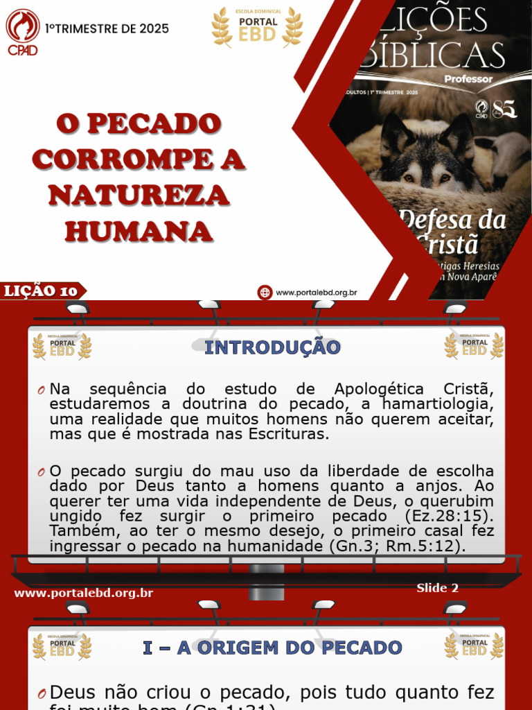 1T2025 - Slides Da Lição 10 - O Pecado Corrompeu A Natureza Humana - PR ...