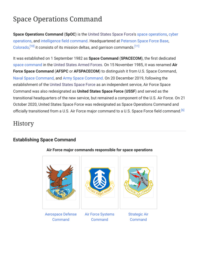 Space Operations Command Overview | PDF | Military | Military Organization