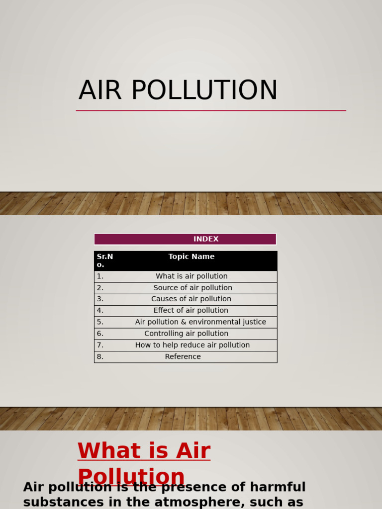 Understanding Air Pollution Causes & Effects | PDF | Air Pollution ...