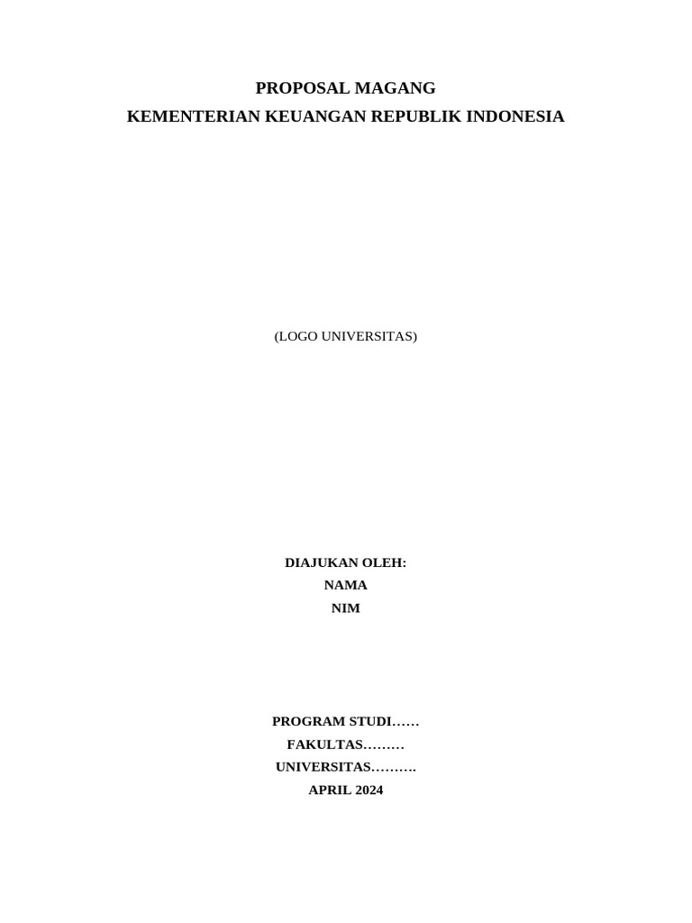 Proposal Magang (Template) PDF
