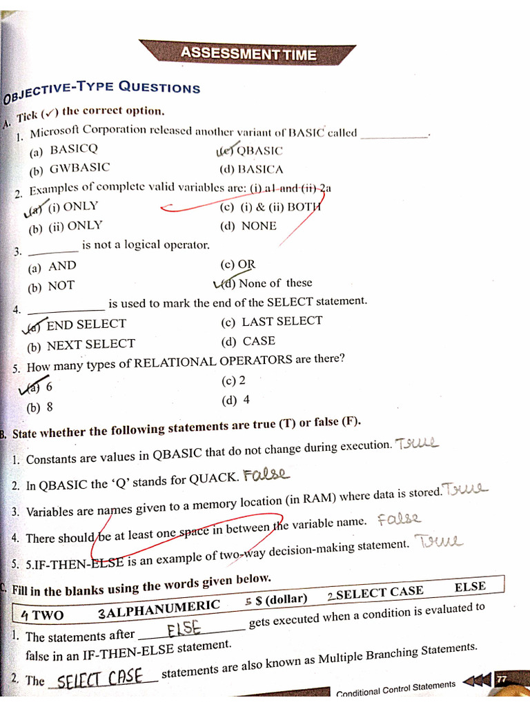 ln 6 conditional control statement in QBASIC | PDF