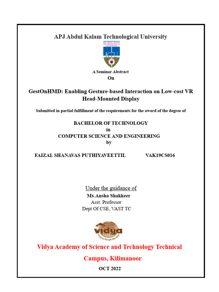 APJ Abdul Kalam Technological University | PDF