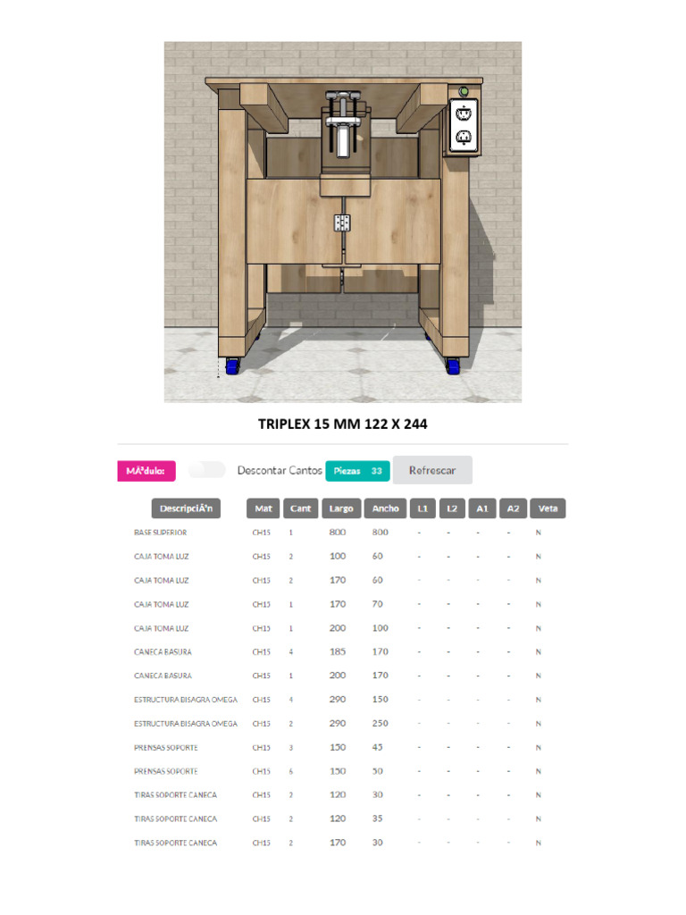 Materiales y Plano para Ensamble de Triplex | PDF