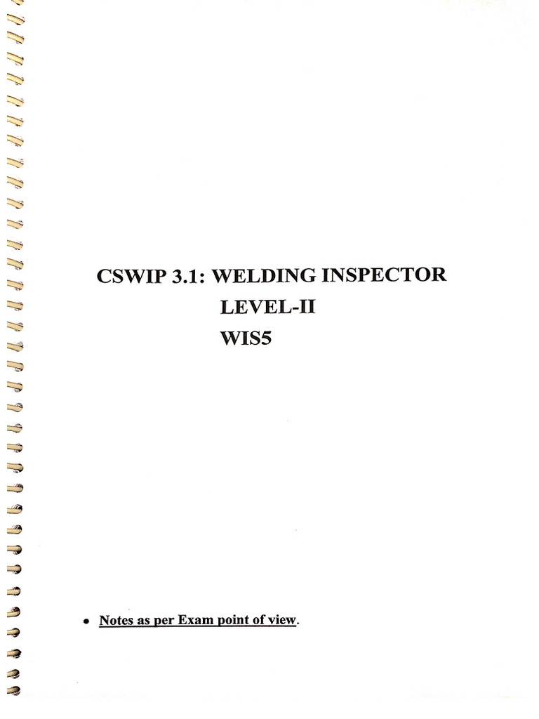 CSWIP 3.1 Course Notes PDF | PDF