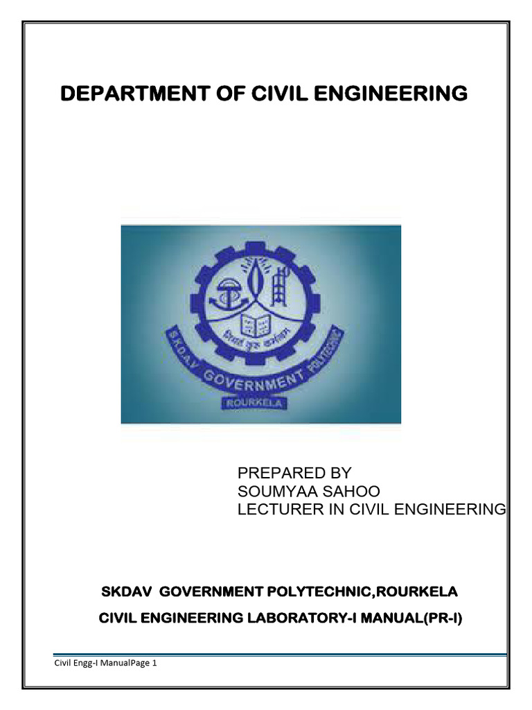 Civil Engineering Laboratory Manual | PDF | Deformation (Engineering ...