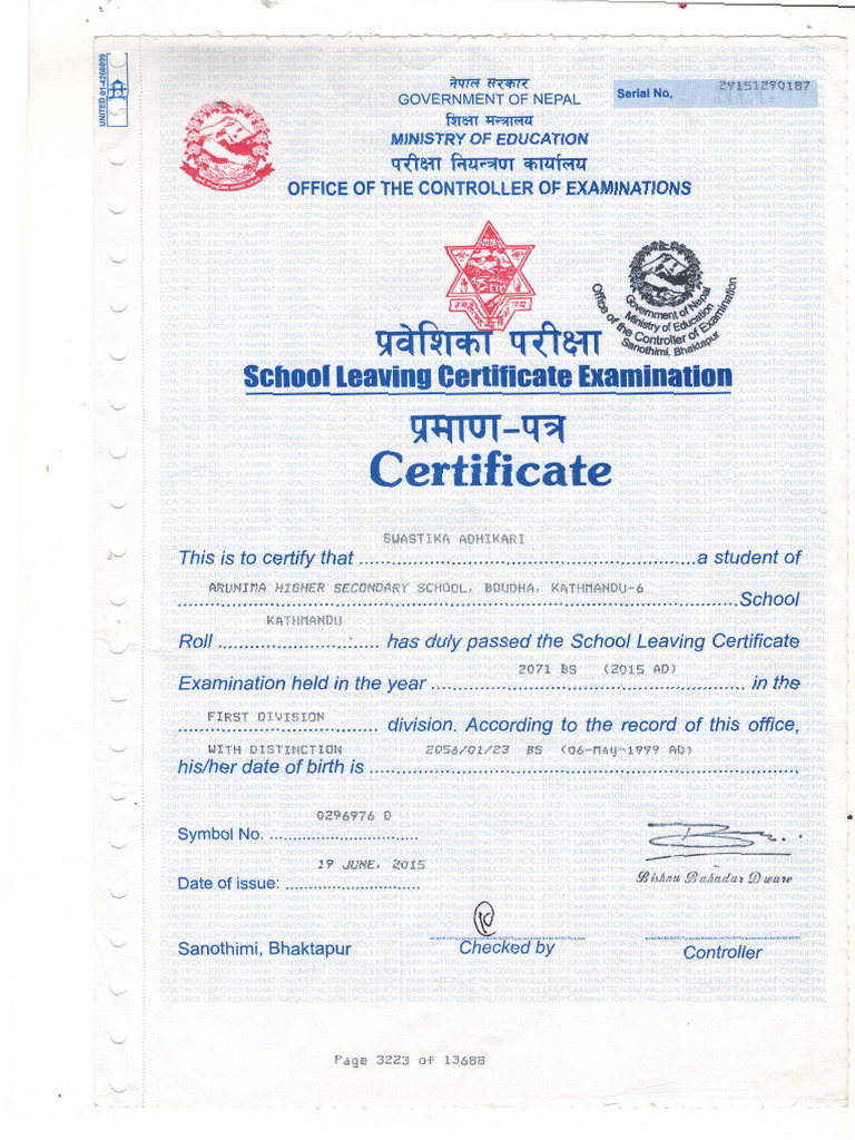 Class 12 School Leaving Certificate | PDF | Nepal