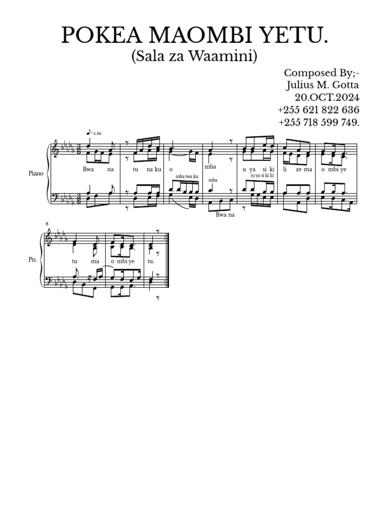 Pokea Maombi Yetu - Julius M. Gotta | PDF