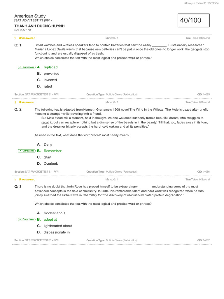 SAT Practice Test 73 Overview | PDF | Stainless Steel | Steel