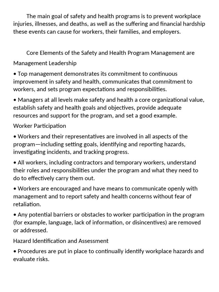 Effective OSH Program Management Guide | PDF | Occupational Safety And ...